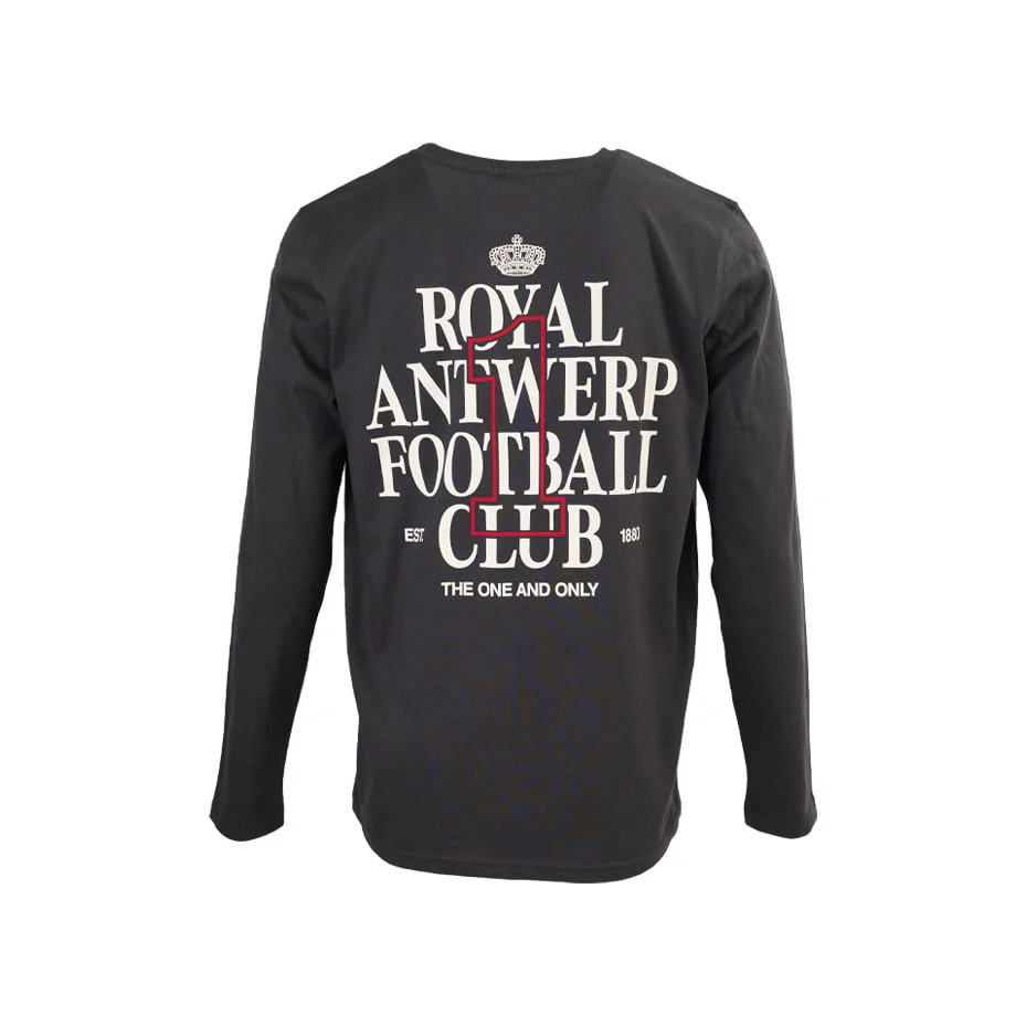 Royal Antwerp T-shirt Long Sleeve Rugprint - Antracite - Image 2