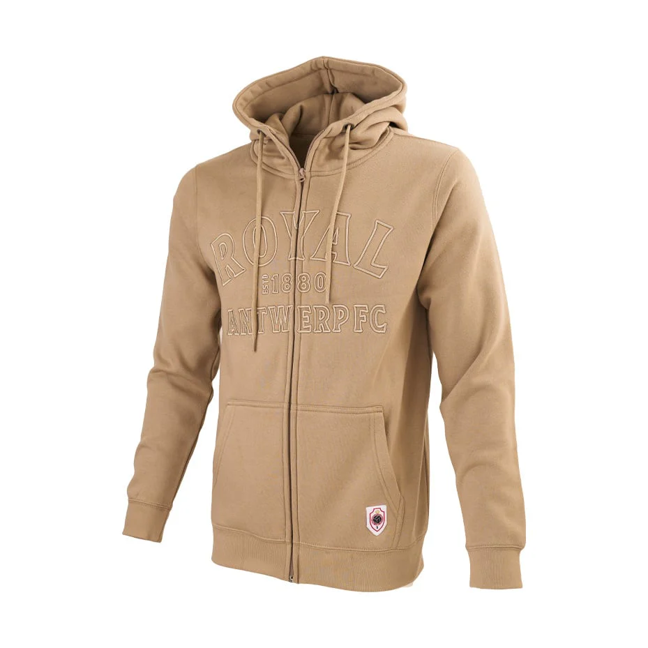 Royal Antwerp FC '1880' Zipped Hoodie Beige - Image 3
