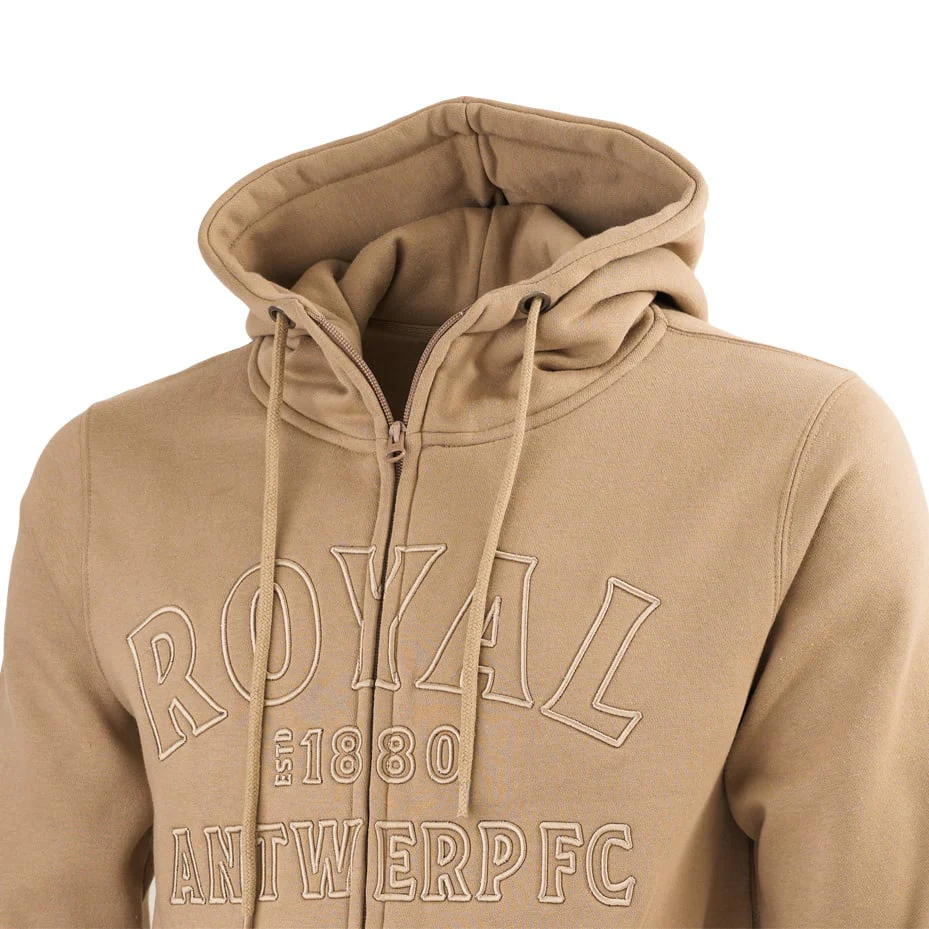 Royal Antwerp FC '1880' Zipped Hoodie Beige - Image 6